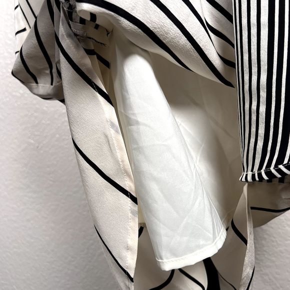 Madewell Broadway & Broome Sz 8 Sleeveless Dress 100% Silk Black, White Stripes - Picture 7 of 16